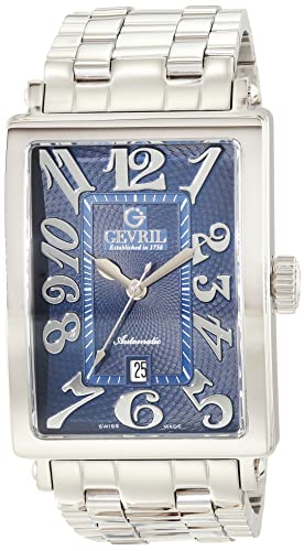 Gevril Men's Avenue of America Swiss Automatic Watch, 316L Stainless Steel Bracelet with Deployment Buckle