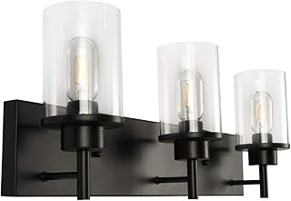 LMSOD 3 Lights Bathroom Vanity Light fixtures, Modern Wall Lamp with Clear Glass Shade for Bedroom Living Room Hallway Kit...