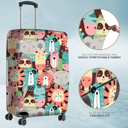 Image of Nasher Miles Polyester Protective Luggage Cover Set of 2 (Small-Medium) - Zoology