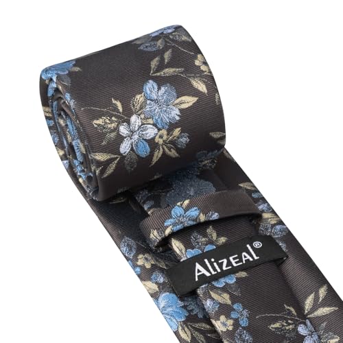 Image of Alizeal Mens 3.15'' Colorful Flower Pattern and handkerchief Necktie Set