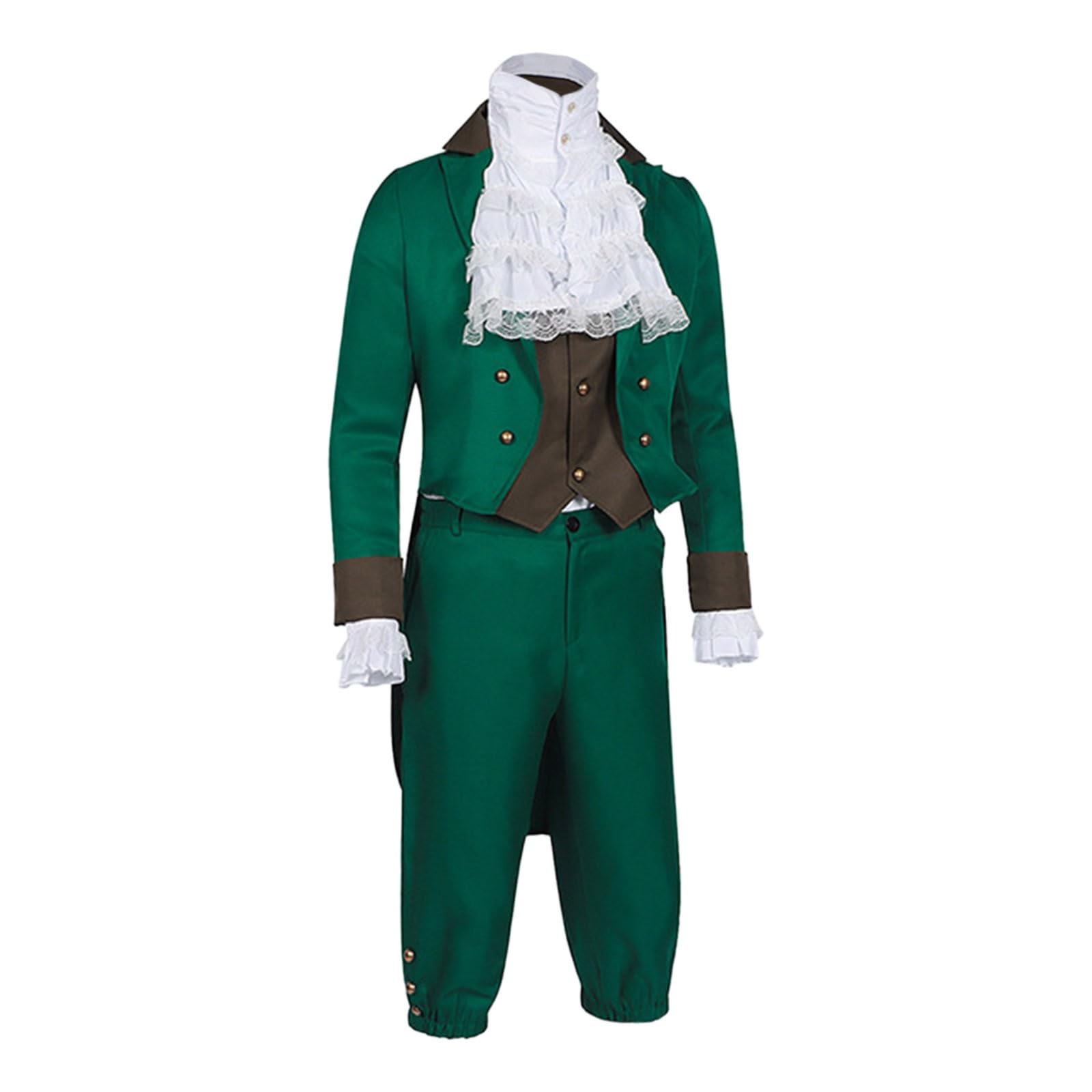 5-teiliges Leprechaun-Kostüm für Herren Komplett-Set für St. Patrick‘s Day Grüner Irischer Kobold Kostüm Karneval Faschingskostüm Erwachsene