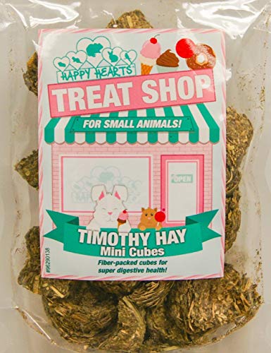 Happy Hearts Treat Shop Small Animal Timothy Hay Mini Cubes, 4 oz.