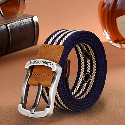 Canvas Belt Fabric Woven Alloy Pin Buckle Casual Training Belt Fashion Wide Webbing Belt Waistband for Travel Pants Outdoor4