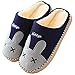 Hiver Pantoufles Maison Pantoufles Mignon Coton Peluche Chaussons Chaude Doublure Intérieur Chaussures Femme Homme Douce Accueil Slippers, Lapin Bleu, 39/40 EU