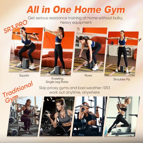 Image of SR3 PRO Smart Home Gym Equipment, Foldable Home Gym for Small Spaces, Portable Full Body Workout Machine with Up to 180lbs Dynamic Resistance