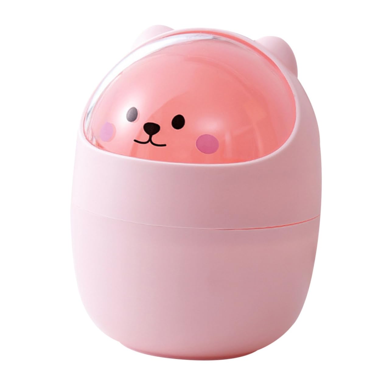 BESTYASH Cute Bear Trash Can Plastic Small Desk Bin Mini Countertop Garbage Can