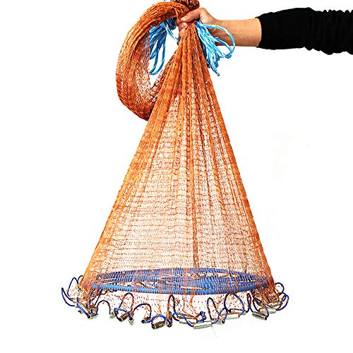 Cibee Fishing Cast Net 8/10/12 ft Diameter, Saltwater Fish Network, Magic Finefish Aluminum