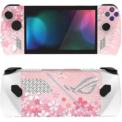 PlayVital 2 Set Protective Skin Decal for ROG Ally, Custom Stickers Vinyl Wraps for ROG Ally Handheld Gaming Console - Cherry Blossoms Petals