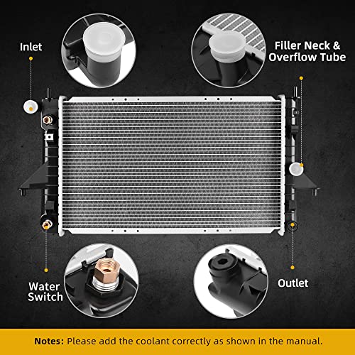 Image of DWVO Complete Radiator Compatible with 1994-2002 Saturn SC1 SC2, for 1994-2002 Saturn SL SL1 SL2, for 1994-2001 Saturn SW1 SW2 Series 1.9L L4 4Cyl DWRD1020