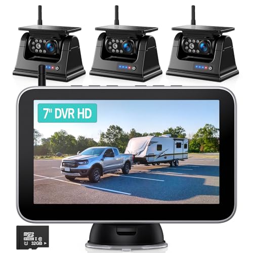 Nuoenx Solar Magnetic Wireless Backup Camera for Trucks, 7