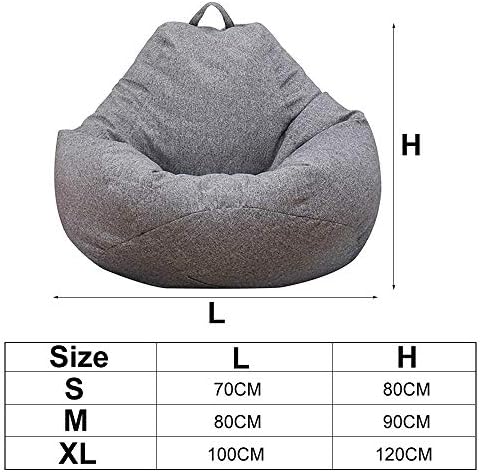 Dandelionsky No Filling Classic Bean Bag Chair Sofa Cover, Lazy Lounger Bean Bag Storage Chair Cover for Adults and Kids - 70x80cm