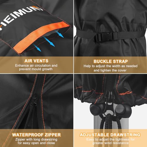 HEIMUNI Funda para Sombrilla Ø 3 a 5 m, Grande Funda Parasol Excentrico con Varilla Funda para Parasol de Jardín Impermeable Tela Oxford 420D Funda Sombrilla Terraza Exterior Anti Viento (280x65/65cm) - imagen 3