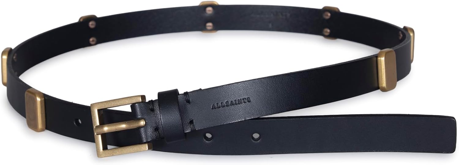 AllSaints Womens .78 Inch Metal Loop Belt, Stylish & Versatile Fashion Belt for Everyday Wear