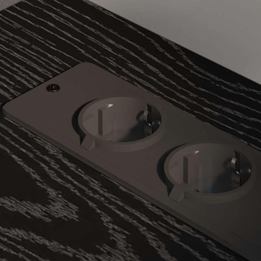 Armadio con stazione di ricarica, effetto rovere nero, armadietto portaoggetti con ruote, 3 ripiani, 4 scomparti, in legno, 61 x 46 x 67 cm, per ufficio, casa e mensola