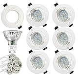 ✔️ (nueva llegada) Sunpion empotró las luces de techo llevadas, vienen con 6 * cáscaras de aluminio / 6 * GU10 bombillas / 6 * GU10 basado / 6 * clips, conectados directamente a la fuente de alimentación 220V-240V, sin transformador u otros accesorios requeridos.