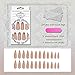 VOTACOS Press on Nails Long Stiletto Nude Fake Nails False Nail with Pure Transparent Glossy Stick on Nail for Women