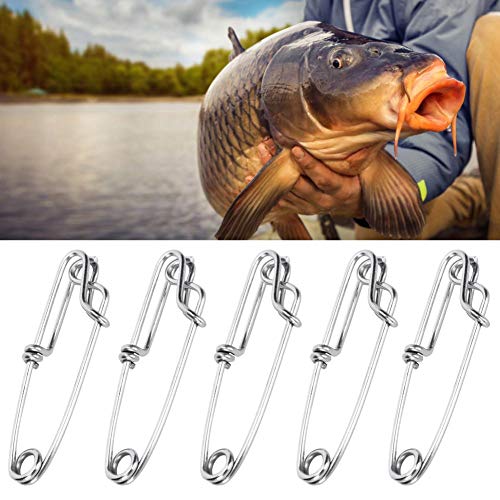 Keenso 15pcs Clips de atún de Acero Inoxidable, Perchas de Rama de Palangre Accesorio de Pesca rápida Fácil de encender/Apagar