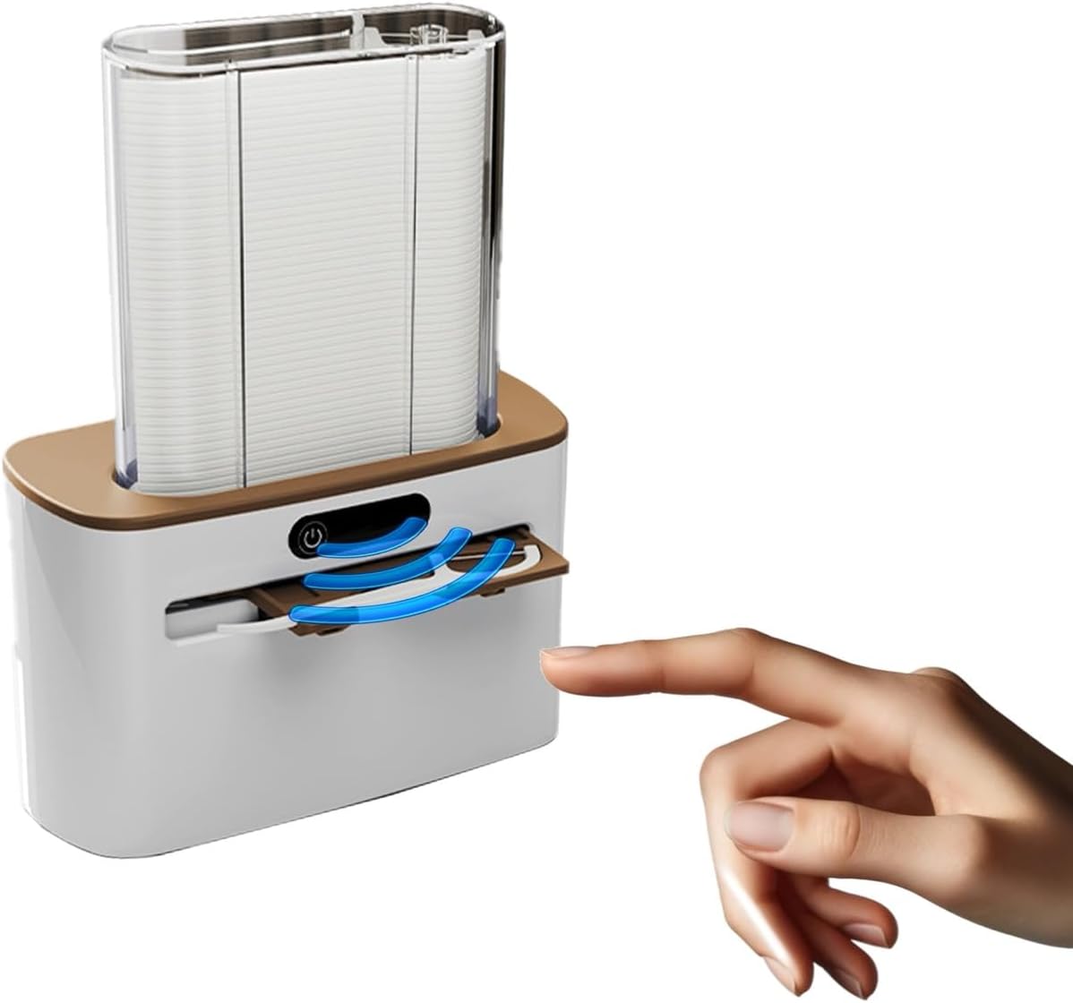 Smart Touchless Floss Pick Dispenser with Sensor - Refillable and Rechargable with 2 Cartridges (100 Picks) - Innovative and Hygienic Floss Pick Holder (Gold)