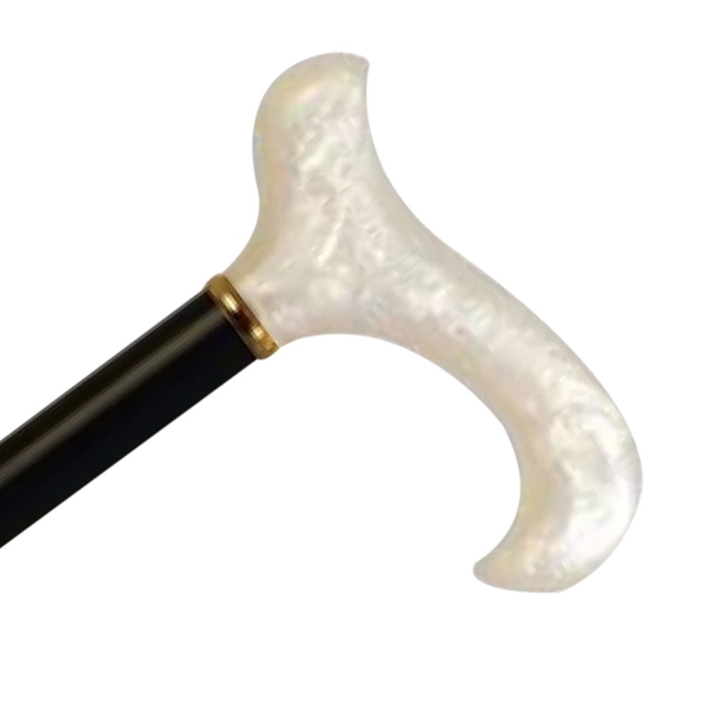 AlexOrthopedic Wood Cane With Acrylic Pearl Derby Handle