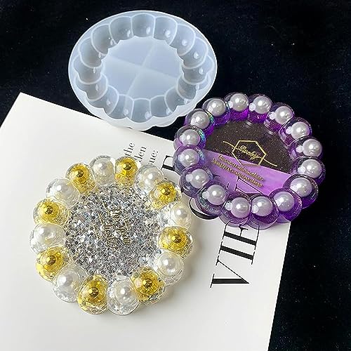Image of RKPM HOMES Bubble Coaster Mould I Silicone Round Epoxy Resin Deep Casting Tray I Ashtray Mold for Homemade Ornament DIY Art Crafts Jewelry Storage Box Ring Trinket Container Table Decoration (Small)