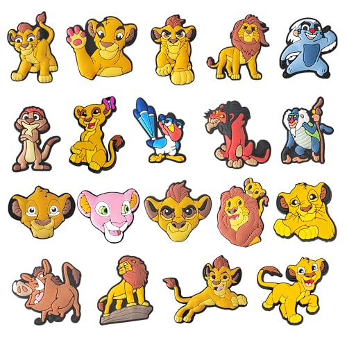 Fancico Adornos para zapatos The Lion, 19 piezas, diferentes decoraciones para adolescentes y adultos, accesorios para zuecos, recuerdo de fiesta