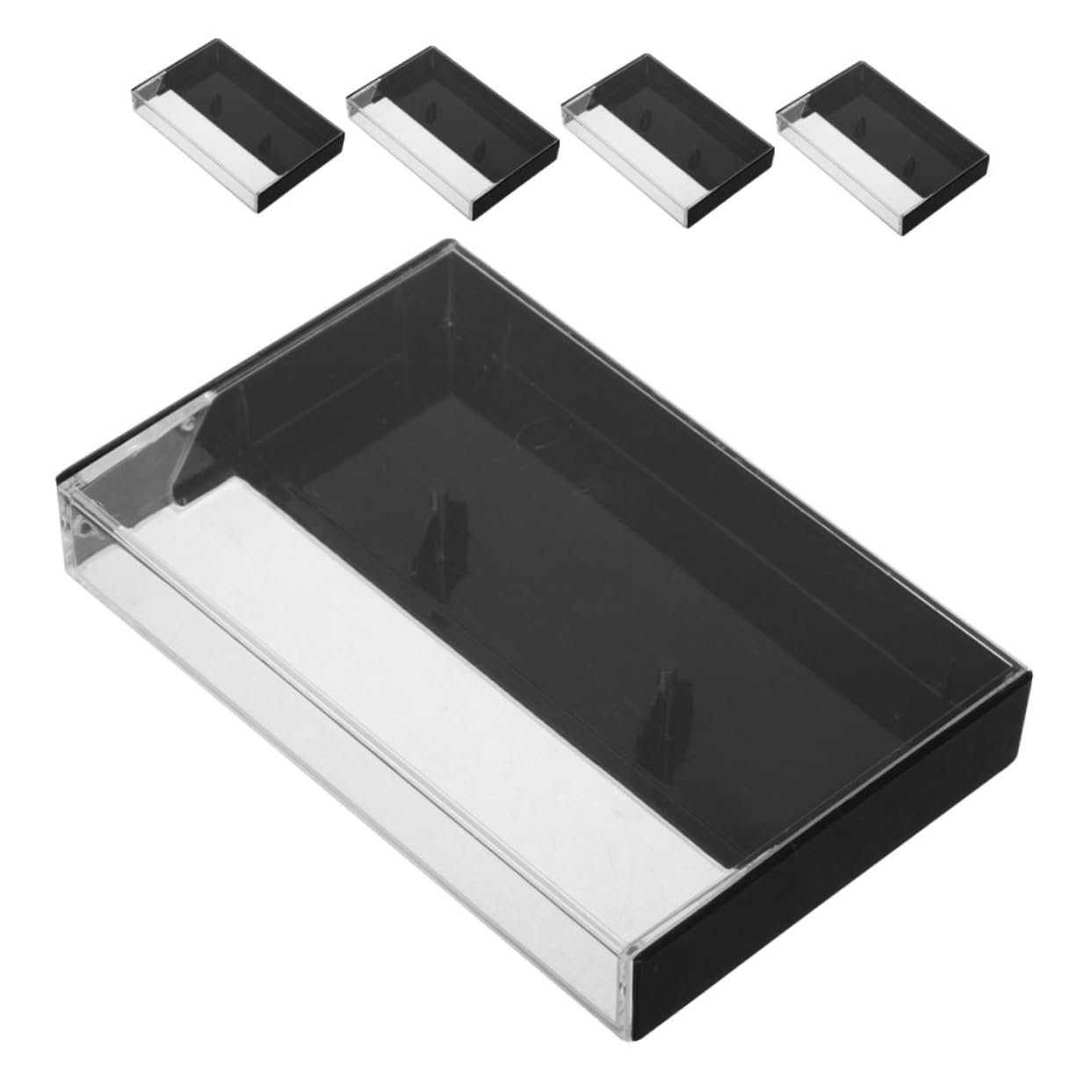 STOBAZA Vinyl Record Storage Box Cassette Tape Storage Holders 6 Pack Small Cassette Box Tape Organizer