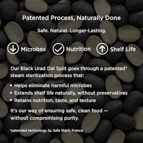 Image of Pure & Sure Organic Black Urad Split 500 gm | 100% Natural & Premium Kali Urad Dal Chilka | Rich in Protein | Unpolished & Unadulterated |