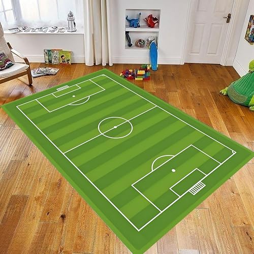 teppich fußball,80x150cm, Fußballfeld Kinder-Spielteppich - Rutschfest, Langlebig, Perfekt für Spielzimmer & Schlafzimmer, Niedriger Pile Waschbarer Teppich Geeignet für Wohnzimmer & Kindergarten teppich fußball,80x150cm, Fußballfeld Kinder-Spielteppich - Rutschfest, Langlebig, Perfekt für Spielzimmer & Schlafzimmer, Niedriger Pile Waschbarer Teppich Geeignet für Wohnzimmer & Kindergarten