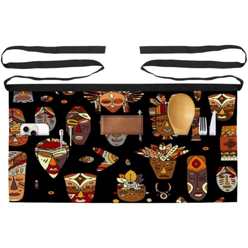 Tablier court de chef anti-tache lot de 3 demi-tablier avec poches pour le travail