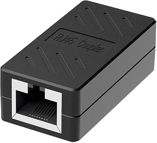 Dingsun RJ45 Coupler, Ethernet Extender Female to Female Ethernet Coupler for Cat7/ Cat6/ Cat5/ Cat5e(1Pack, Black)