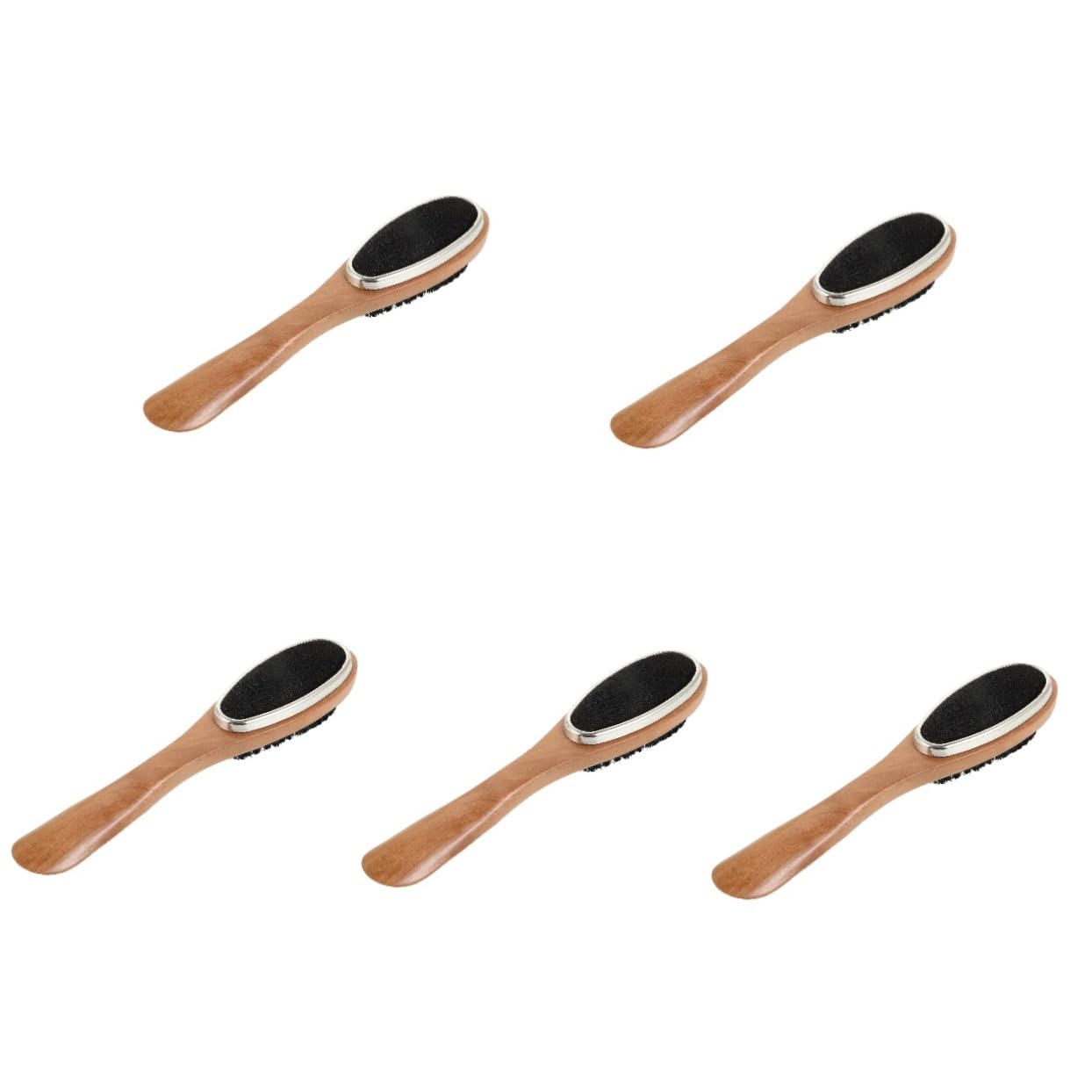 VALICLUD 5pezzi Spazzola Per Lucidatura Scarpe Legno Dual-side Con Setole Di Cinghiale Strumento Di Pulizia Versatile Per Scarpe e Stivali Colore Naturale