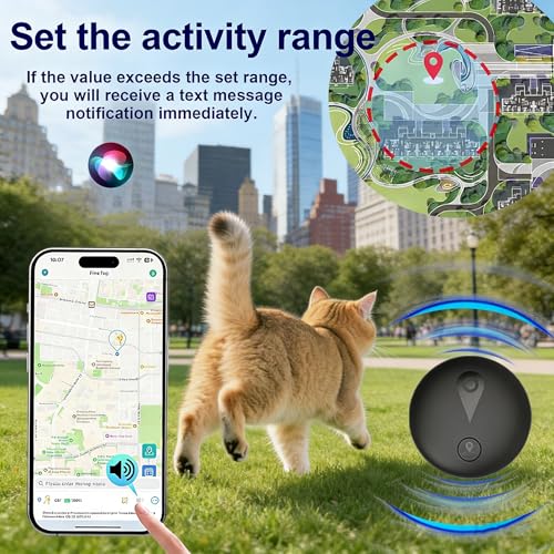 GPS Tracker for Dogs, Smart Collar with Real-Time Location - Pet Location Tracker with Holder, No Monthly Fee/No SIM Card, Works with iOS Find My, Ultra-Slim, IP68 Waterproof, 12-Month Working Time