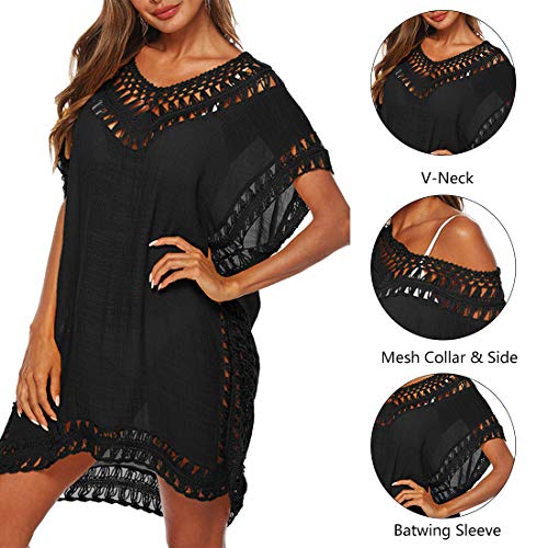 Adisputent Womens Swimsuits Cover Ups Crochet Chiffon Beach Cover Bathing Suit Bikini Wear Coverups Dress4