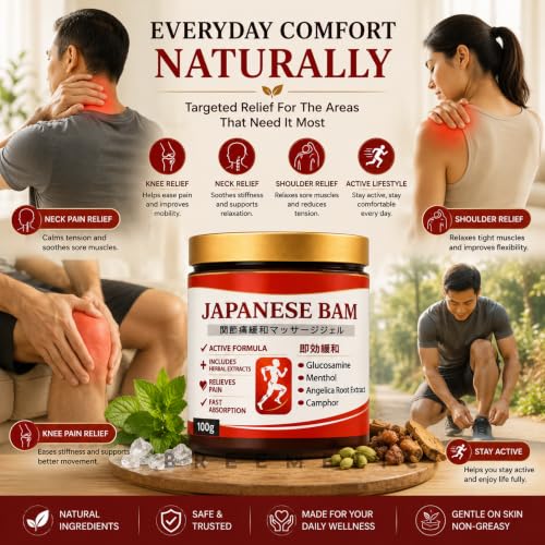 Image of Japanese Pain Relief Gel, Japani Pain Relief Gel, Japanese Balm & Japani Balm, Soothing Massage Gel for Muscle & Joint Comfort, Japanese Soothing Massage Gel for Daily Massage(100g) (pack 2)