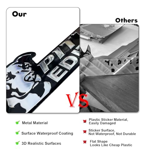 Image of Dog Edition 3D Car Badge, Laser Cutting Metal Emblem, Cute Dogs Decals (Pittie)