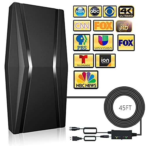 TV Antenna - 2022 Newest Amplified TV Antenna HDTV Digital Outdoor/Indoor TV Antenna Portable TV Antenna 440+ Miles Long Range/360Â° Reception Antenna Support 4K 1080P Smart TVs and All Older TVs