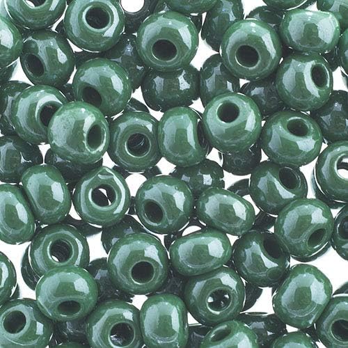 John Bead Czech Glass Seed Beads 32/0 (8mm) Opaque Green Sfinx 250Grams Beads for DIY Arts Crafts Jewelry Bracelets Necklaces Earrings Making