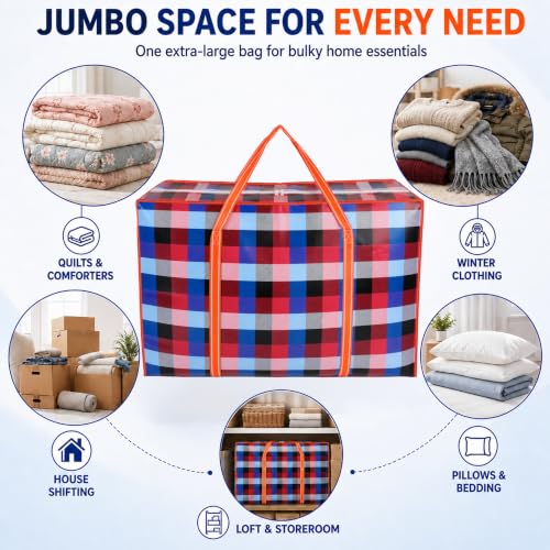 Image of Storite 4 Pack 152L Printed Plastic Heavy Duty Jumbo Underbed Storage Bag