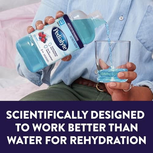 Image of Pedialyte Electrolyte Drink, Hydration Drinks for Kids & Adults, Iced Berry, 1 Liter, Pack of 4