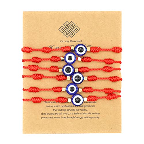 Evil Eye 7 Knot Lucky Bracelets Adjustable Red String Amulet for Women Men2