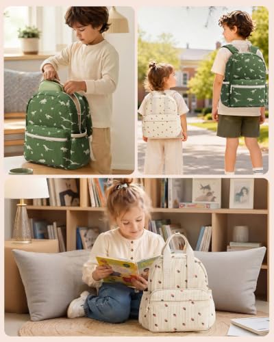 Image of Corduroy Kids Backpack for Boys Girls Ages 5-8 | 15 Inch Water-Resistant Lightweight School Bookbag for kindergarten and Elementary, 1st-3rd grade(Large,Pink Floral)