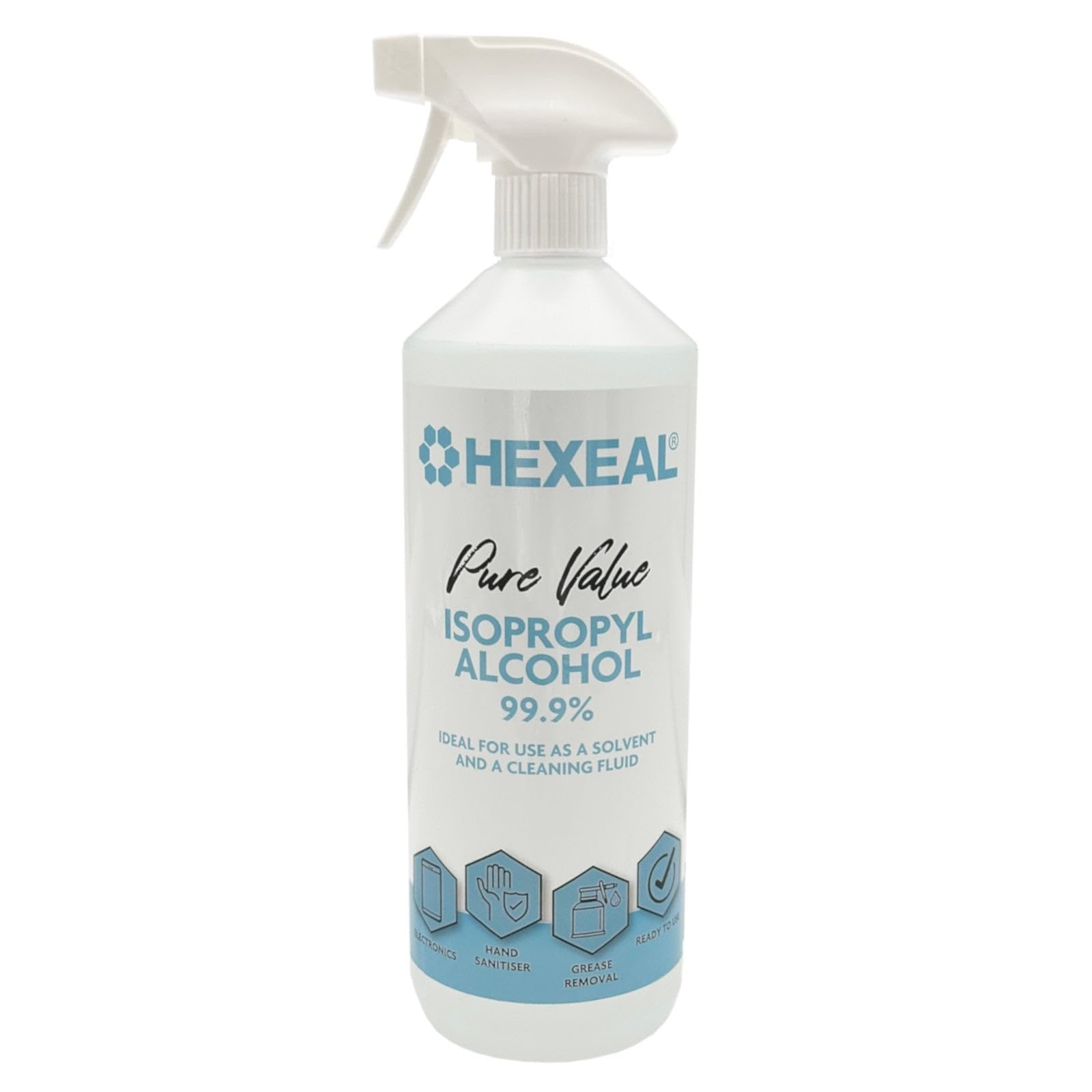 Hexeal Pure Value 99.9% Isopropyl Alcohol 1L Spray – Disinfect, Sanitising & Cleaning