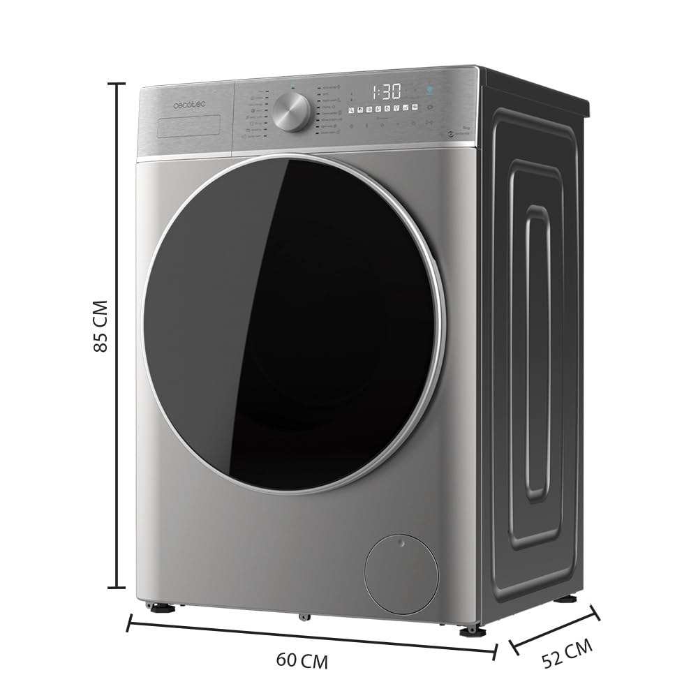 Cecotec Waschtrockner 8-5 kg Frontlader Bolero Wash&Dry 8580 Inverter Steel 1400 U/min 16 Programme