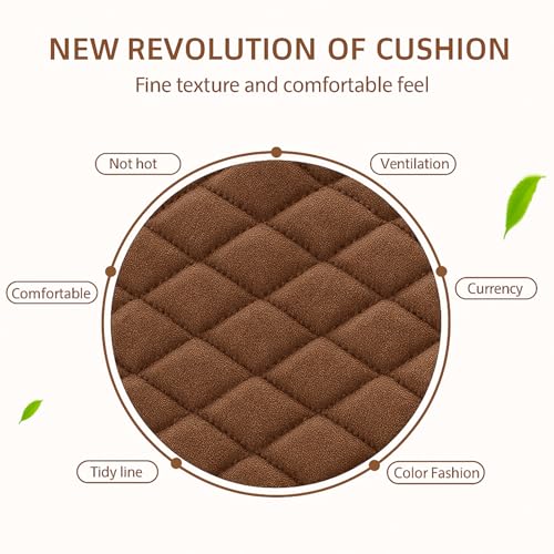 Image of Hicle Premium Car Seat Cushion Set - 3 Piece Anti-Slip PU Leather Seat Covers for Front & Rear Seats - Universal Fit (Dark Brown)