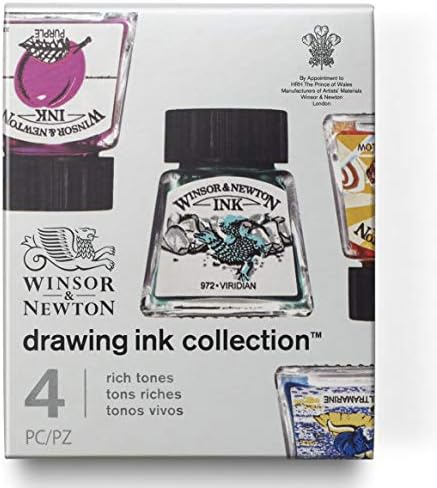 Winsor & Newton Collection Drawing Ink Set, Set of 4, Rich Tones