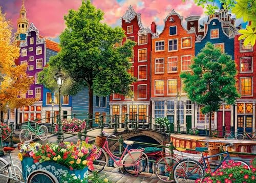 AveJoys Puzzle für Erwachsene 1000 Teile Amsterdam 70 x 50 cm Puzzles für Erwachsene Pädagogisches Spiel Herausforderung Spielzeug 1000 Teile Puzzles für Erwachsene Kinder