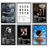 SAW Drake Music Album Art Wall Posters 8x12 inch (A4 Size) Wall Decor Posters Wall Art For Bedroom, Living room, Office, Pack of 6