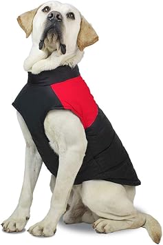 Waterproof Dog Coats Padded Puffer Jackets with D-Rings for Leash Red 3XL