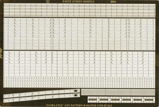 White Ensign Models 1/350 Modern Extra Fine Rails Photoetch Enhancement Parts