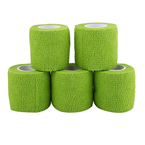 5 Rolls Adhesivo Elástico Vendaje Adherente Cohesivo Vendajes Primeros Auxilios Adherente Rap Tape para Deportes al Aire Libre ( Color : Verde )